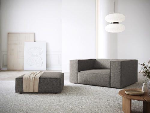 Cosmopolitan Design Fauteuil Arendal chenille, grijs - 102x124x70cm