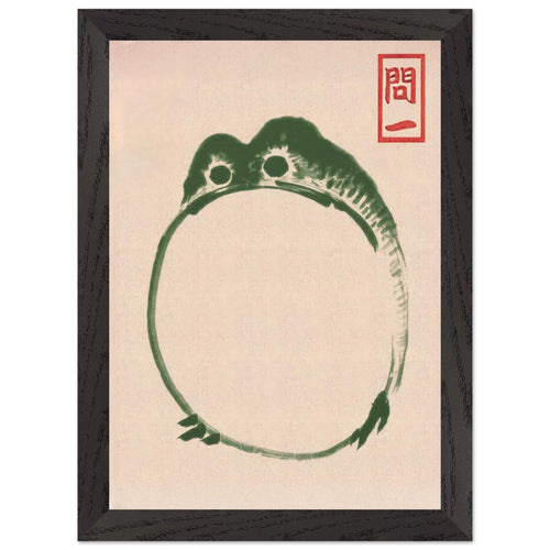 Artfulprints Poster met Lijst Matsumoto Hoji - Frog III   - A4 21x29.7 cm - Donkergroen