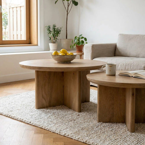 DÉJA Living Salontafel Helsinki - Naturel Hout - 80x80x35cm