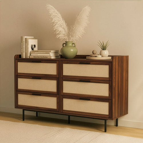 Calicosy - JETSON Commode 6 lades - Notenhout - 120x79x39,5 cm