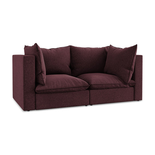 LaMiaSofa Tweezits modulaire bank Ravenna - velours - bourgondië - 180x90x77