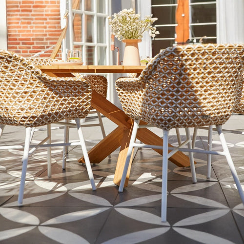 Hartman Tuinstoel Delphine - Beige Wicker - Zithoogte 43cm - vtwonen shop