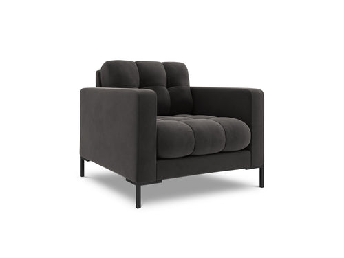 Cosmopolitan Design Fauteuil Bali flueel, donkergrijs - 96x87x75cm