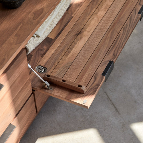 Tikamoon Massief notenhouten tv-meubel 180 cm - Donkerbruin - vtwonen shop