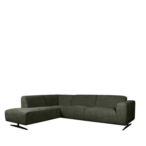 LABEL51 Hoekbank Rodano Links - Donkergroen Stof - 278x210x75cm