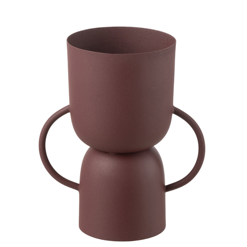 J-Line vaas Cup - ijzer - bordeaux - 23.5 cm hoog - vtwonen shop