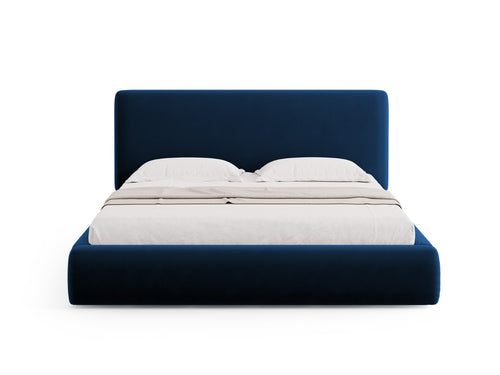 Cosmopolitan Design Opbergbed met hoofdeinde Colonel 160x200cm, flueel, koningsblauw - 220x180x100cm