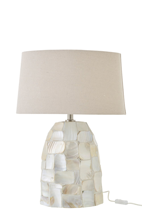 J-Line lamp Pareleffect - schelpen - wit/beige