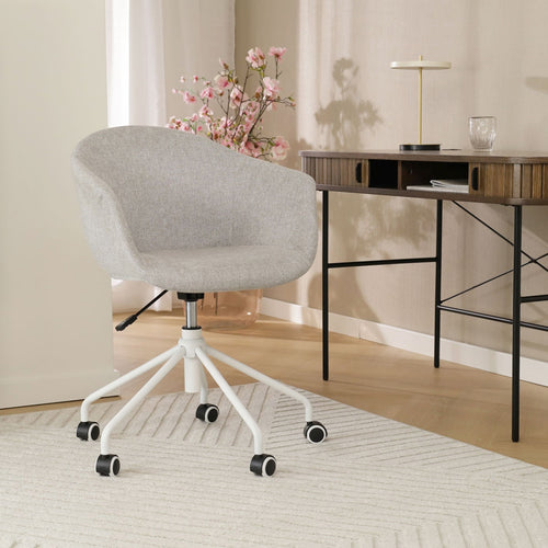 Nolon Nout-Otis Bureaustoel Lichtgrijs - Armleuningen - Wit - vtwonen shop