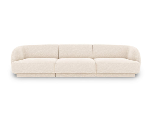 Micadoni Bank Miley 3-zits, chenille, lichtbeige - 90x255x70cm