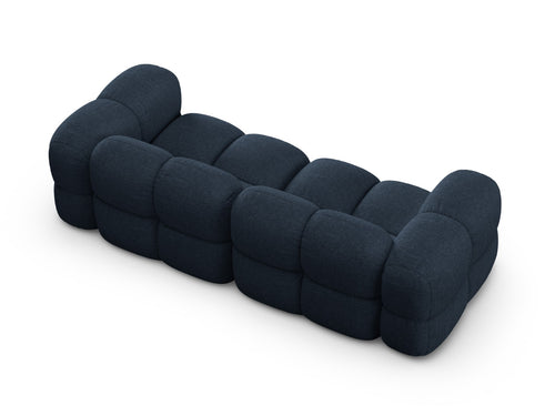 Cosmopolitan Design Bank Loretto 4-zits, structurele stof donkerblauw - 100x250x68cm