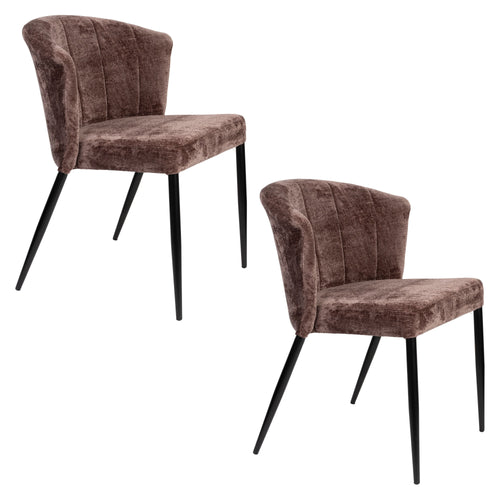 Dutchbone Georgia Eetkamerstoelen  Paars - Set van 2 - vtwonen shop