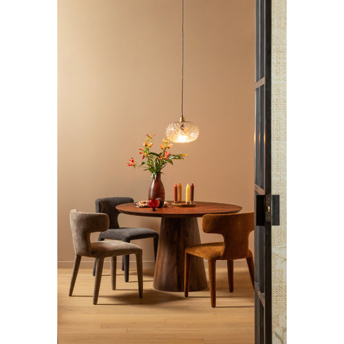 WOOOD eetkamerstoelen Permit - Polyester - Cinnamon - Set van 2