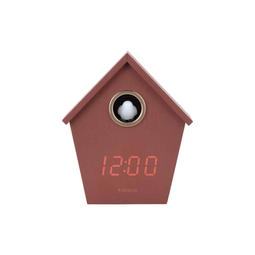 Karlsson wekker Riqueza Cuckoo - rood - 6.8x13x15.3cm - Vaderdag - Vaderdagcadeau - Vaderdag cadeautje voor hem