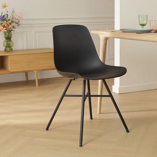 Nolon Noa-Pip Eetkamerstoelen Set van 2 - Zwart - Zwarte Poten - vtwonen shop