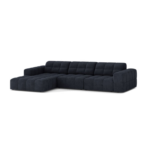 Cosmopolitan Design - Linker hoekbank Chicago 4-zits, chenille marineblauw - 167x294x78cm