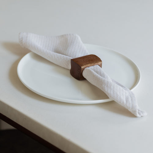 S|P Collection - Servetring 5,5x4cm rechthoekig hout Moku - Set van 4 - vtwonen shop