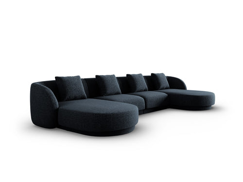 Cosmopolitan Design Panoramische bank Tulum 5-zits, chenille, koningsblauw - 156x330x70cm