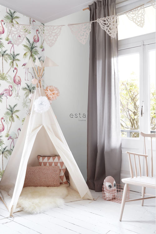 ESTAhome XXL behang flamingo's roze - 50 x 900 cm - 158844 - vtwonen shop