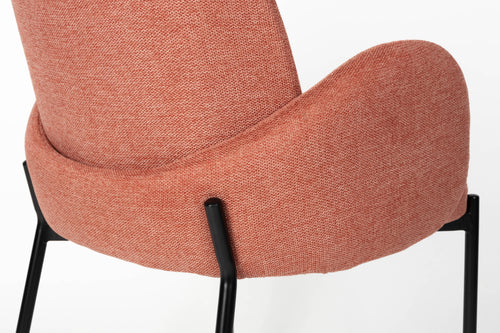Housecraft Living Tjarda Eetkamerstoelen met armleuning Oudroze - Set van 2