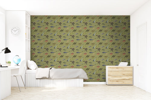 Sanders & Sanders behang dinosaurussen groen - 50 x 900 cm - 935368