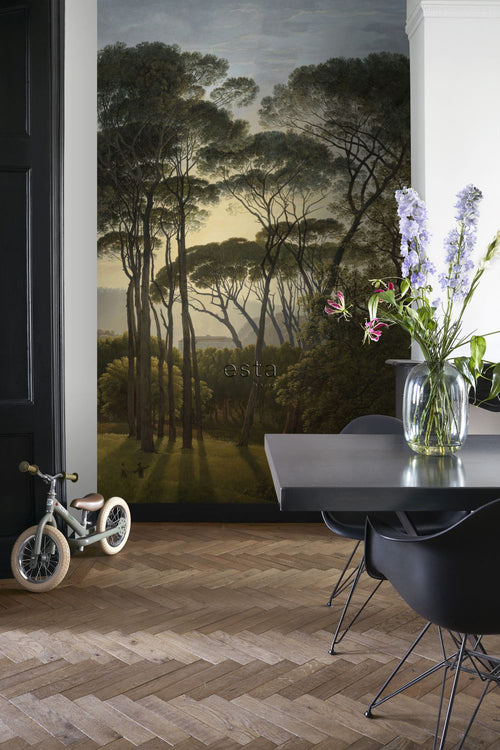 ESTAhome fotobehang Italiaans landschap donkergroen - 372 x 279 cm - 158891 - vtwonen shop