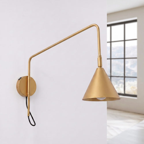 Sollux Lighting Wandlamp NOX 1 goud met schakelaar - 14x61x30cm