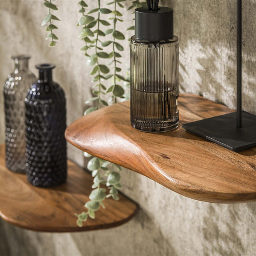 Giga Meubel Wandschap Organic - Acaciahout - Set van 3 - 50x20x4cm - vtwonen shop