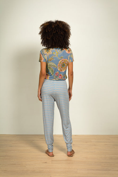 Pip Studio - Toy Pajama Shirt Short Sleeve Women - Matata - Blue - L - vtwonen shop