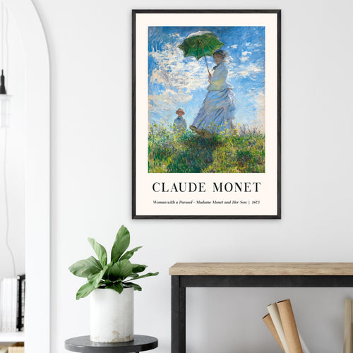 Artfulprints Poster Claude Monet - Women with a parasol   - 70x100 cm - Blauw