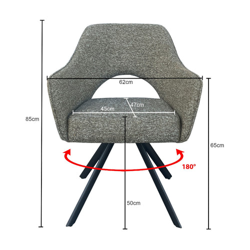 Livingfurn eetkamerstoel Helen Turtle - grijs - set van 2 - vtwonen shop