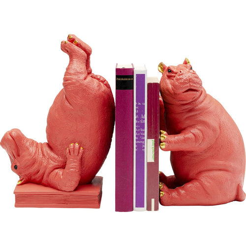Kare Design Boekensteun twee roze nijlpaarden (2/Set) - vtwonen shop