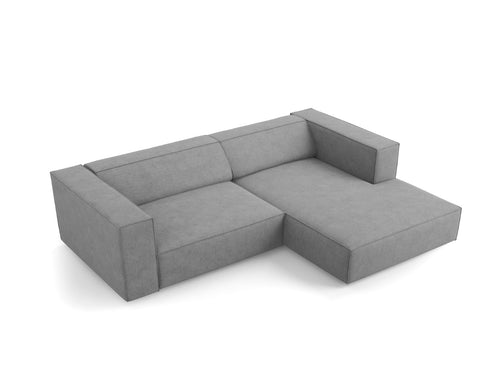 Cosmopolitan Design rechter hoekbank Arendal 3-zits, chenille met ribbeleffect, donkergrijs - 166x224x70cm