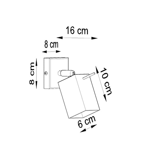 Sollux Lighting Wandlamp MERIDA zwart - 8x16x8cm
