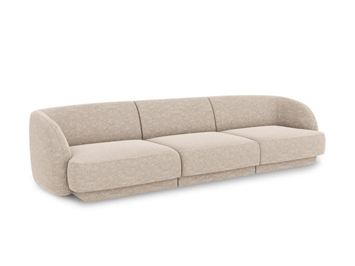 Micadoni Bank Miley 3-zits, chenille, beige - 90x255x70cm