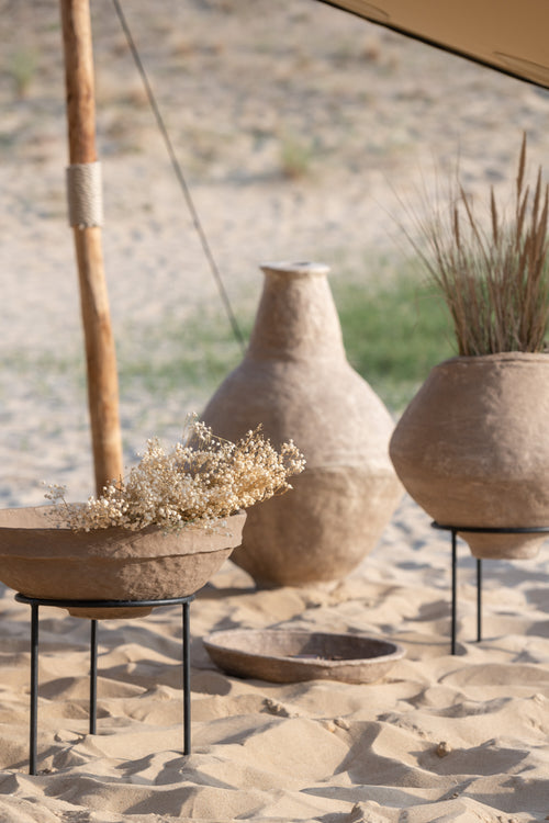 J-Line vaas Chad - papier mache - bruin - extra large - 86 cm hoog - vtwonen shop