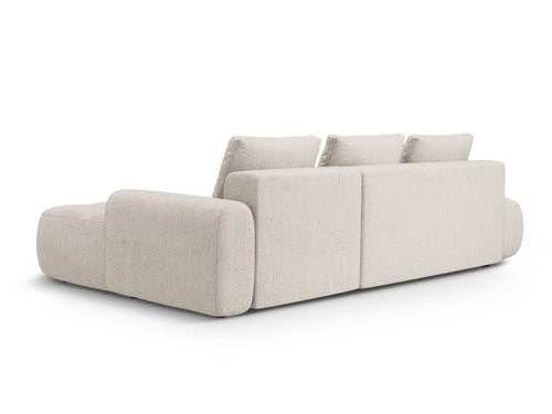 Cosmopolitan Design Converteerbare hoekbank rechts met opbergdoos Linz 3-zits, structurele stof beige - 142x275x84cm