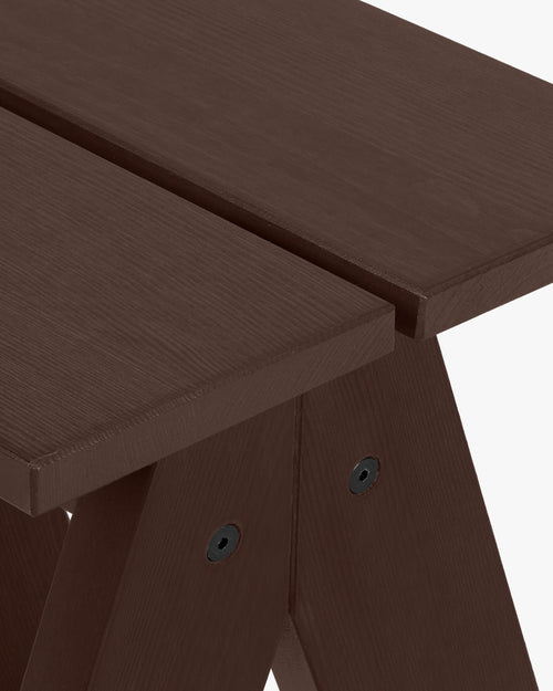 noo.ma Navo Stool - Outdoor kruk van grenenhout, Cocoa Brown, 45 x 42 x 12 cm