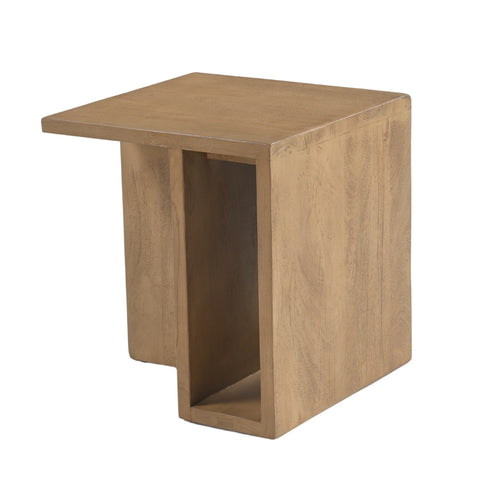 Giga Meubel Bijzettafel Onni Vierkant - Naturel Hout - 42x42x45cm