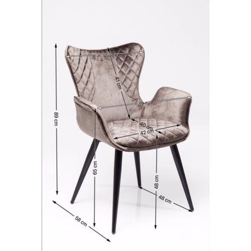 Kare Design Stoel met armleuningen Dream bruin