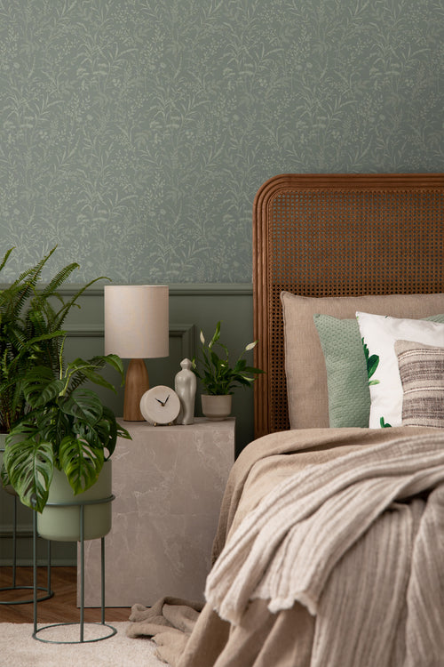 Borastapeter behang veldbloemen groen - 53 cm x 11.2 m - 660130 - vtwonen shop