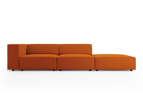 Cosmopolitan Design Rechte bank Arendal 4-zits, flueel, terracotta - 102x262x70cm