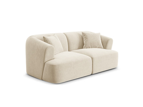 Cosmopolitan Design Modulaire bank Campi 2-zits, flueel lichtbeige - 90x180x70cm