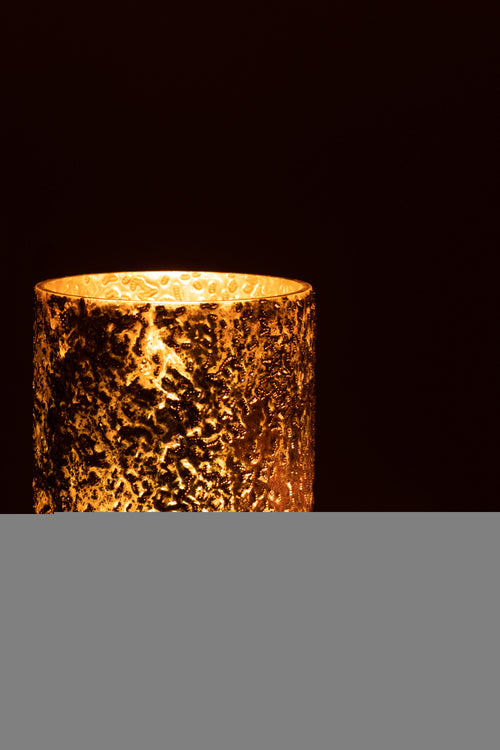 J-Line windlicht Geoxideerd - glas - koper - large