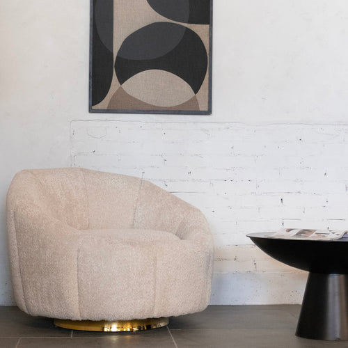Giga Meubel Fauteuil Florine - Bouclé - Beige