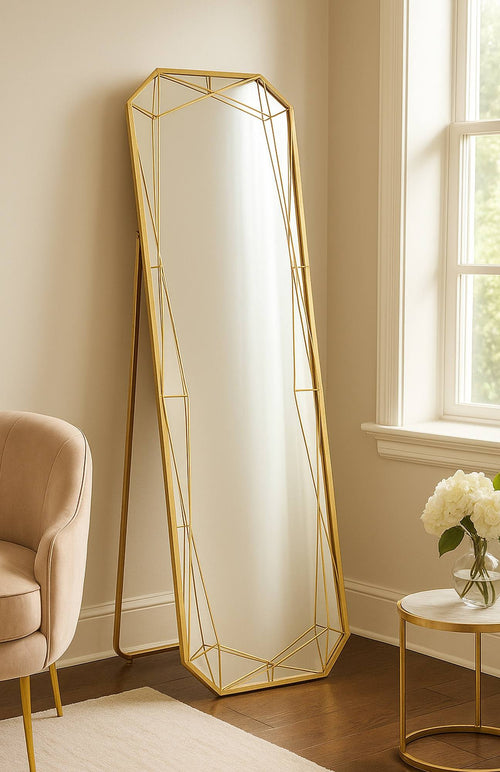 Mauro Ferretti staande spiegel - 46x54x153 cm - goud