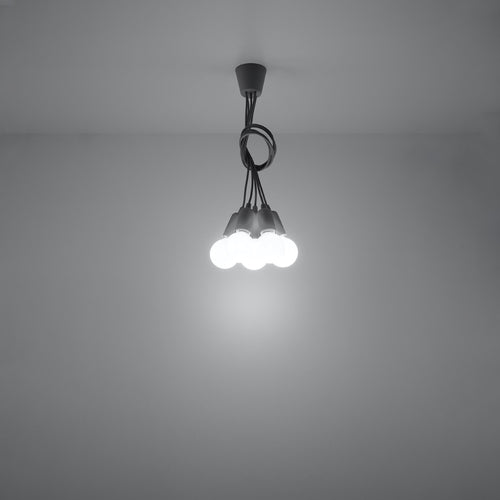 Sollux Lighting Hanglamp DIEGO 5 grijs - 25x25x90cm