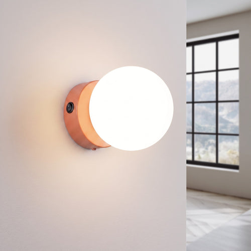 Sollux Lighting Wandlamp YOLI 1 rode oker met schakelaar - 12x14x12cm