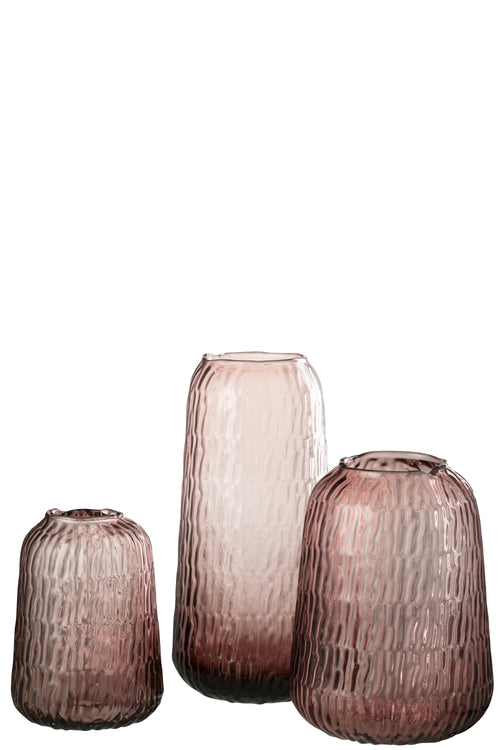 J-Line vaas Lolita - glas - roze - large - 30 cm hoog - vtwonen shop