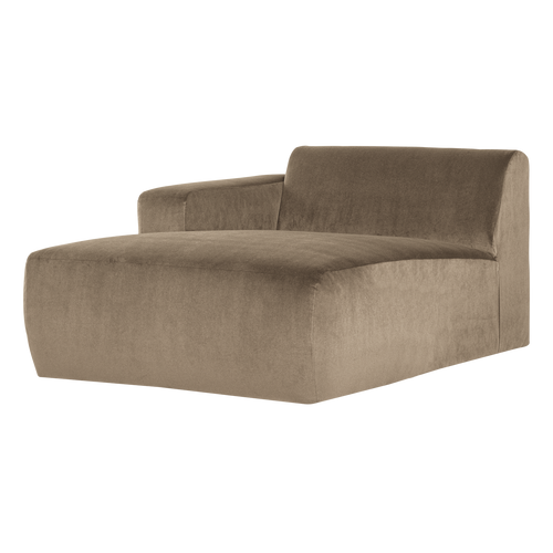 WOOOD chaise longue bank links Mojo Base - Velvet - Khaki - 74x112x162